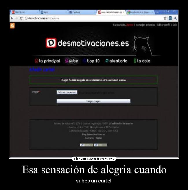 Esa sensación de alegria cuando - subes un cartel