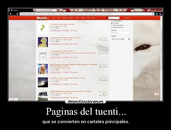 Paginas del tuenti... - que se convierten en carteles principales.