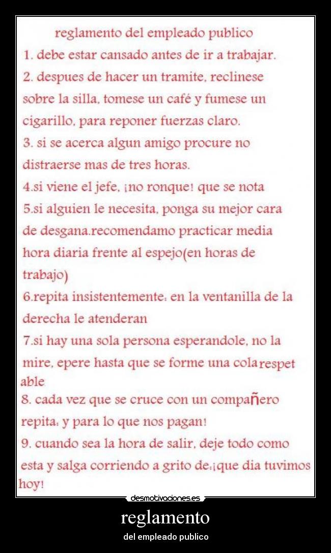 reglamento - del empleado publico