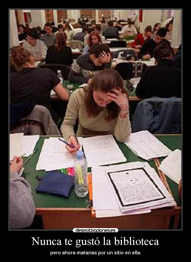Nunca te gustó la biblioteca - pero ahora matarías por un sitio en ella.