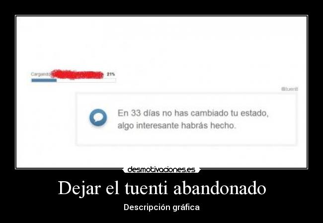 Dejar el tuenti abandonado - Descripción gráfica