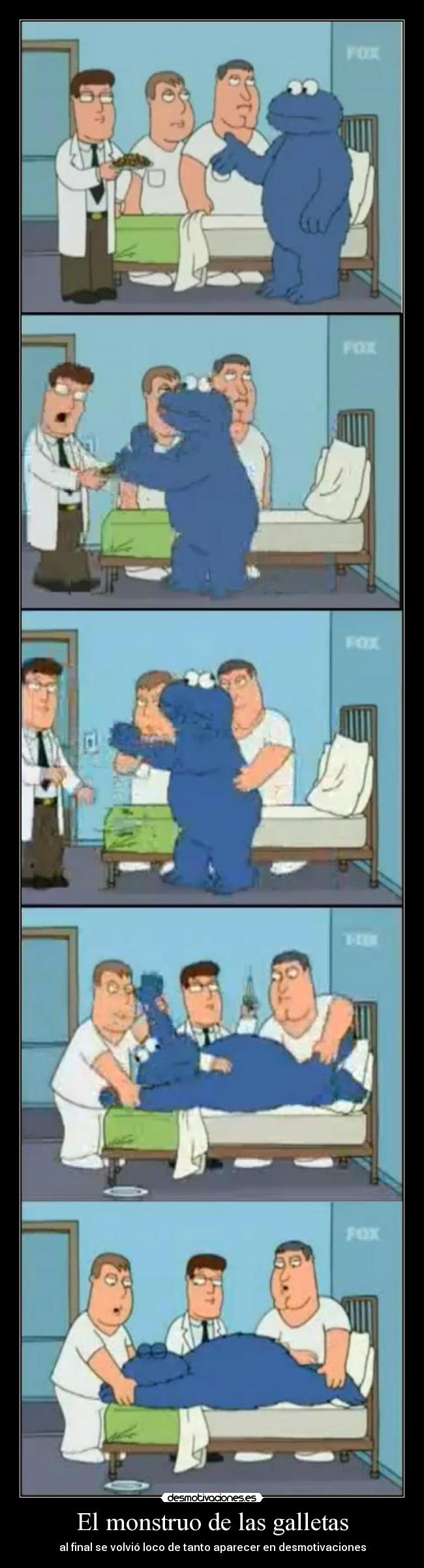 El monstruo de las galletas - al final se volvió loco de tanto aparecer en desmotivaciones