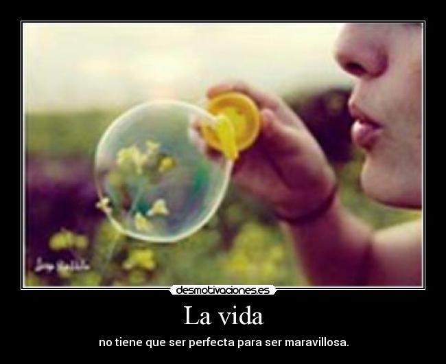 La vida - no tiene que ser perfecta para ser maravillosa.