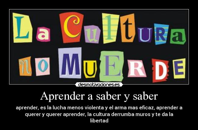 Aprender a saber y saber -