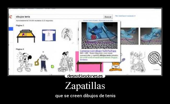 Zapatillas - que se creen dibujos de tenis