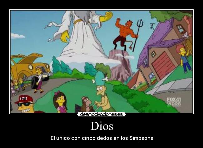 Dios - El unico con cinco dedos en los Simpsons