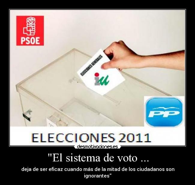 El sistema de voto ... - deja de ser eficaz cuando más de la mitad de los ciudadanos son ignorantes
