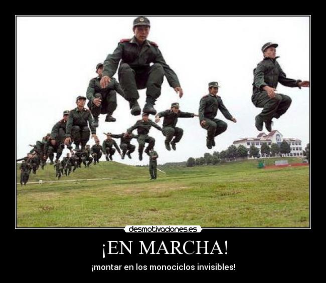 ¡EN MARCHA! - ¡montar en los monociclos invisibles!