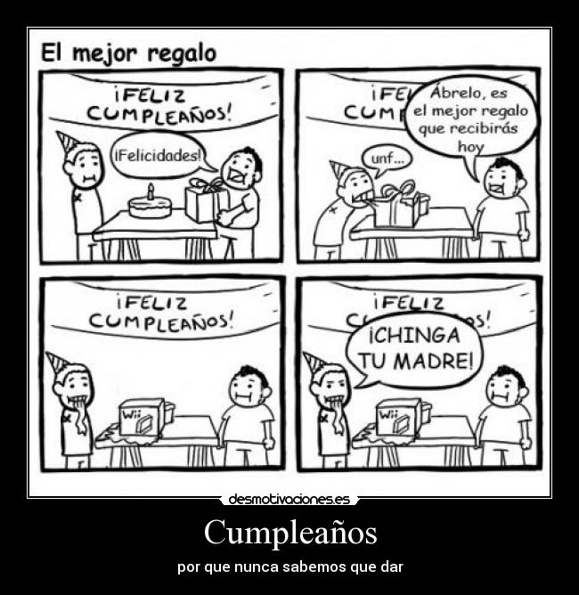 Cumpleaños - por que nunca sabemos que dar