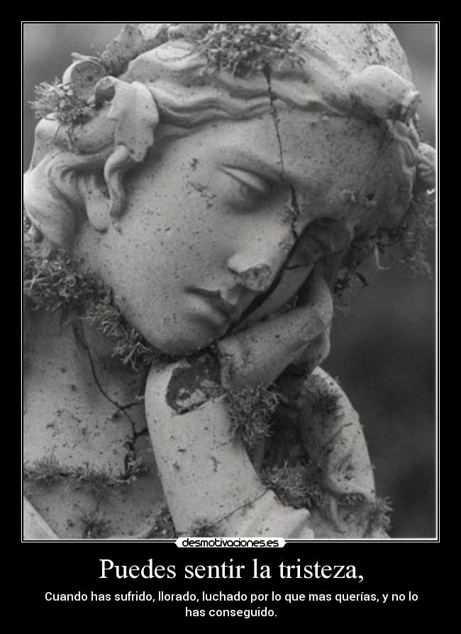 Puedes sentir la tristeza, - Cuando has sufrido, llorado, luchado por lo que mas querías, y no lo has conseguido.