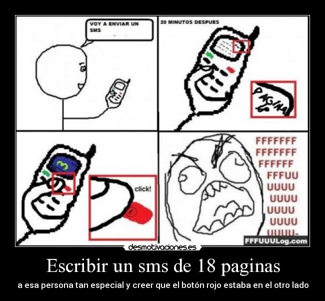 Escribir un sms de 18 paginas -