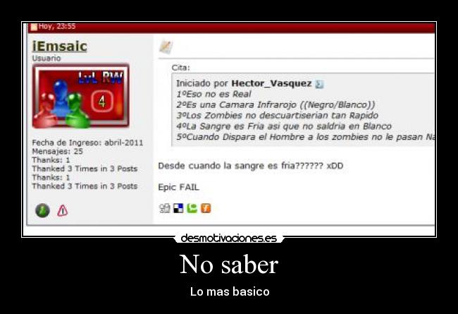 No saber - Lo mas basico