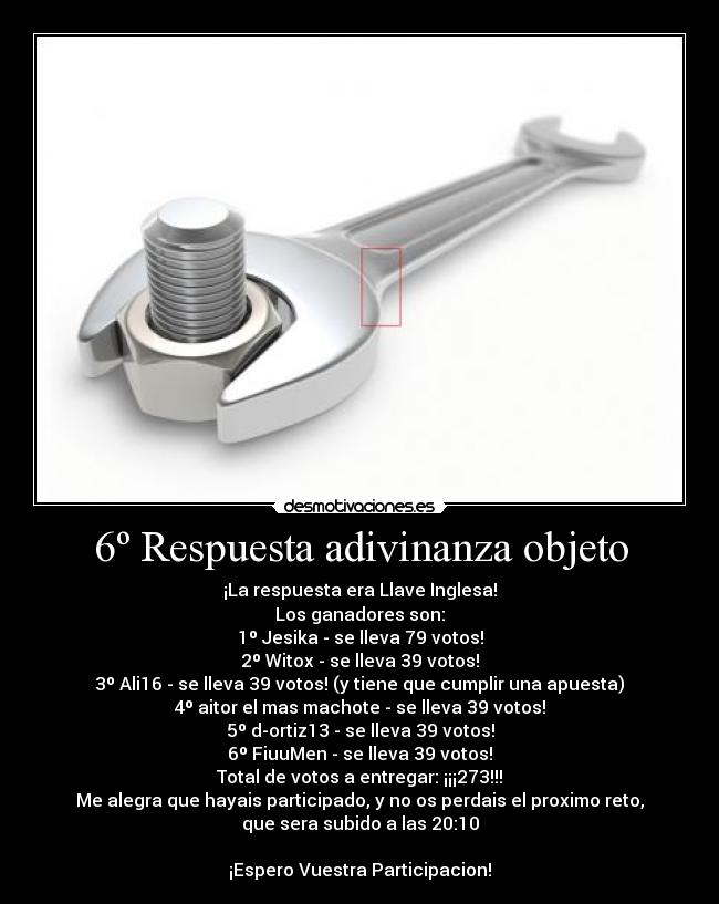 6º Respuesta adivinanza objeto -