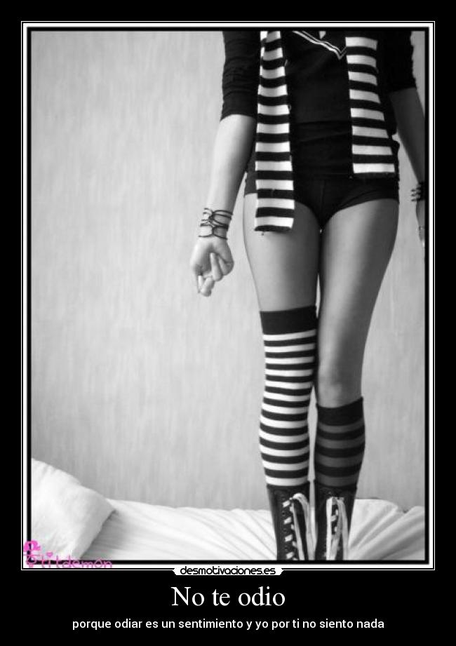 No te odio - porque odiar es un sentimiento y yo por ti no siento nada