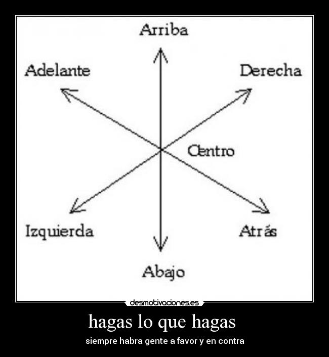 hagas lo que hagas - siempre habra gente a favor y en contra