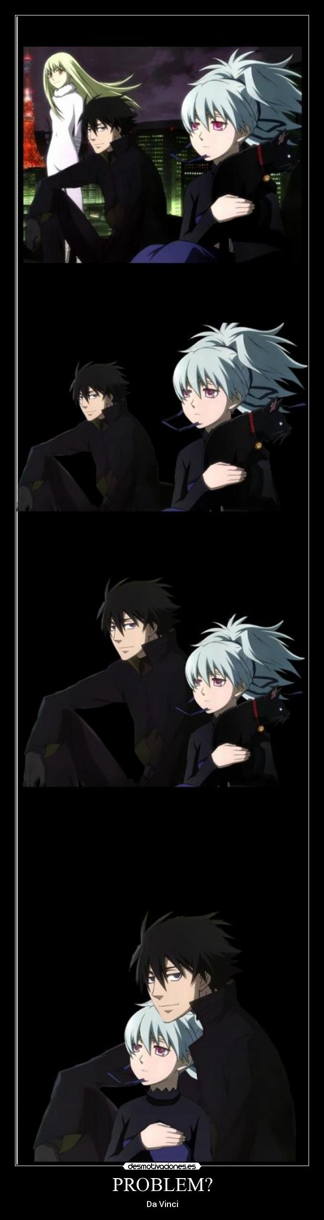 carteles darker than black hei yin anime vinci problem desmotivaciones