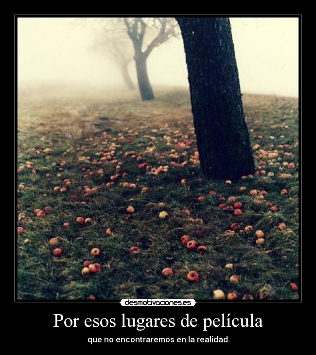 Por esos lugares de película - que no encontraremos en la realidad.