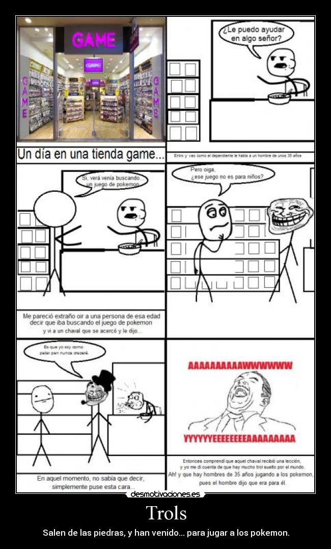 Trols - Salen de las piedras, y han venido... para jugar a los pokemon.