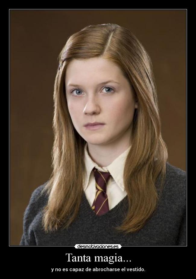 Tanta magia... - y no es capaz de abrocharse el vestido.