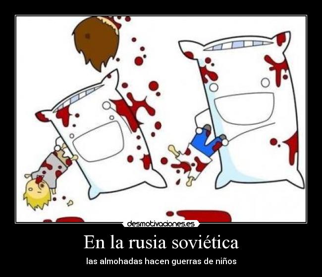 En la rusia soviética - las almohadas hacen guerras de niños