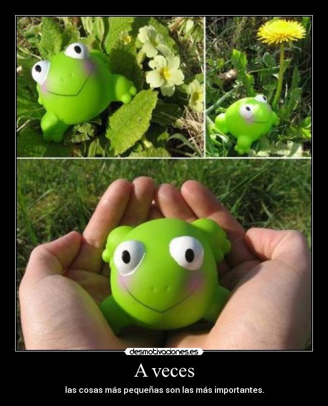 A veces - las cosas más pequeñas son las más importantes.