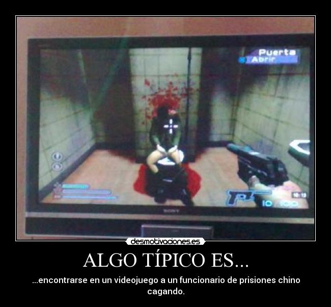 ALGO TÍPICO ES... - ...encontrarse en un videojuego a un funcionario de prisiones chino cagando.