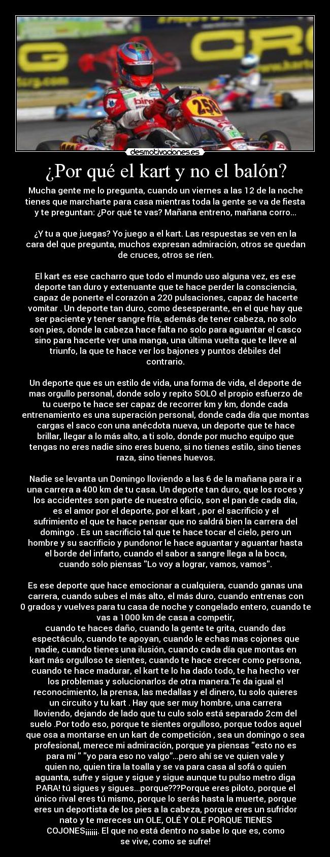 carteles karting desmotivaciones