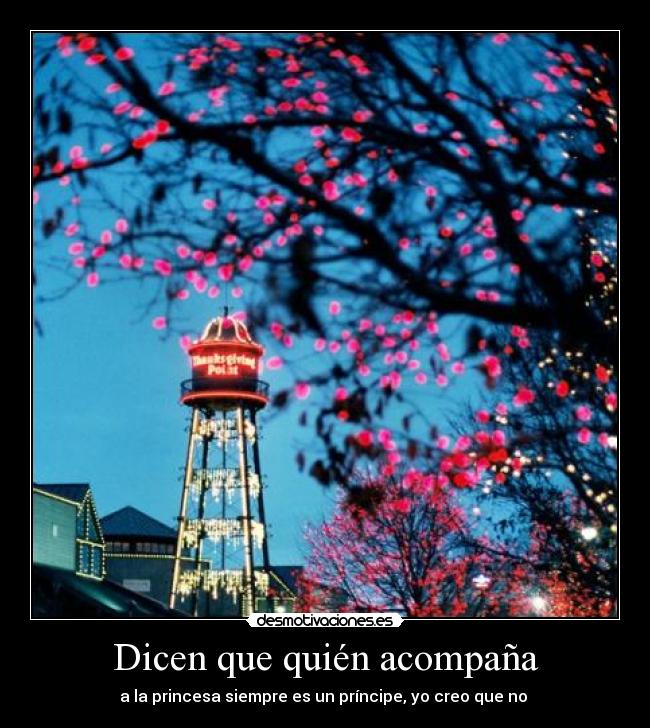 Dicen que quién acompaña - a la princesa siempre es un príncipe, yo creo que no
