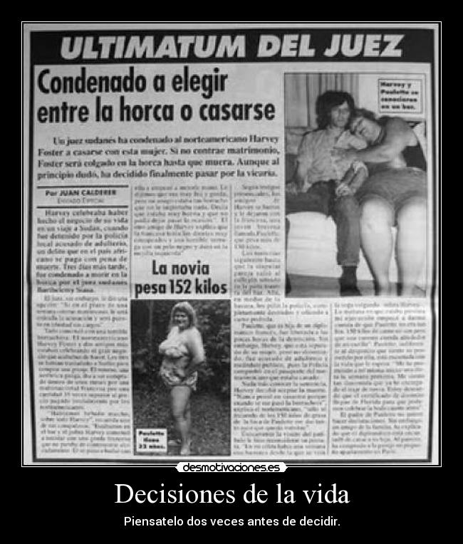 Decisiones de la vida -