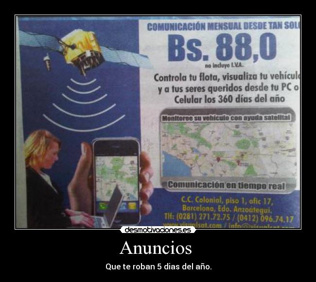 Anuncios  - Que te roban 5 dias del año.