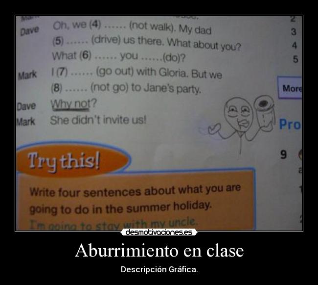 Aburrimiento en clase -