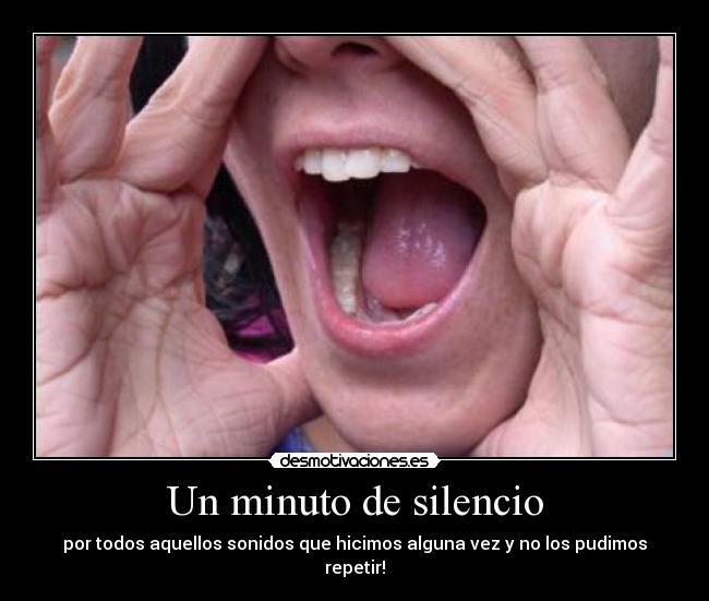 Un minuto de silencio - por todos aquellos sonidos que hicimos alguna vez y no los pudimos repetir!