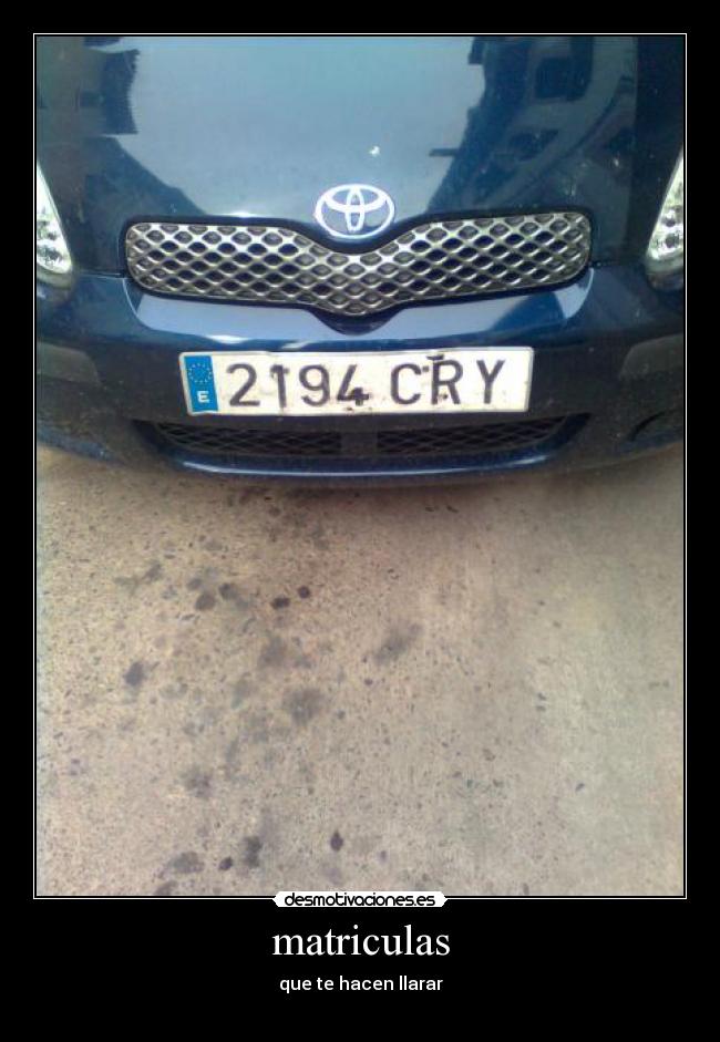 matriculas - que te hacen llarar