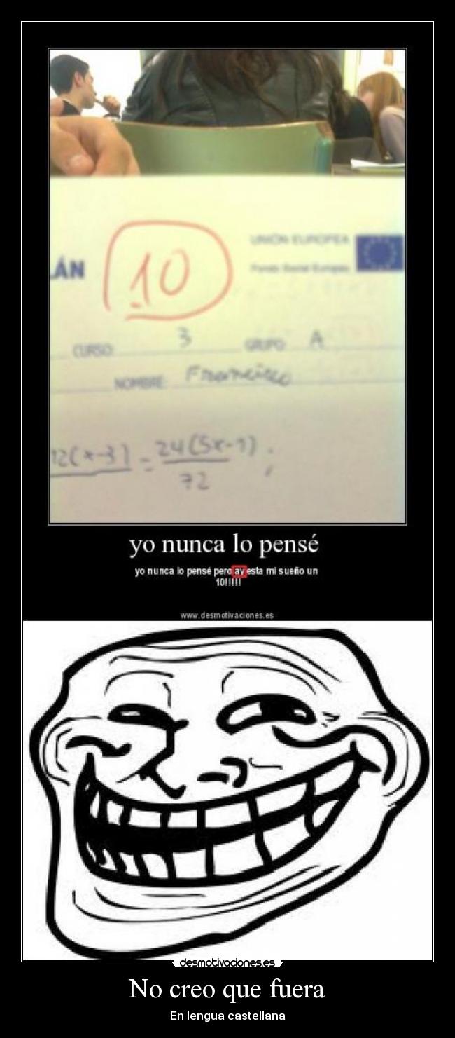 No creo que fuera - En lengua castellana
