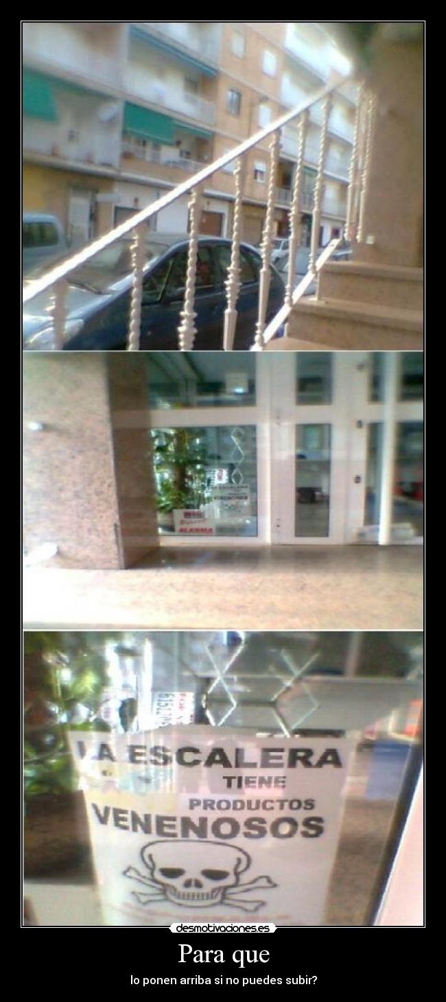 Para que - lo ponen arriba si no puedes subir?