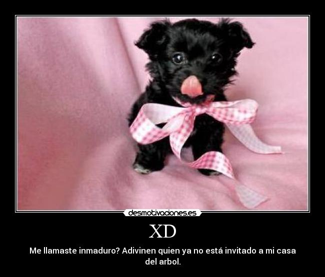 XD - Me llamaste inmaduro? Adivinen quien ya no está invitado a mi casa del arbol.