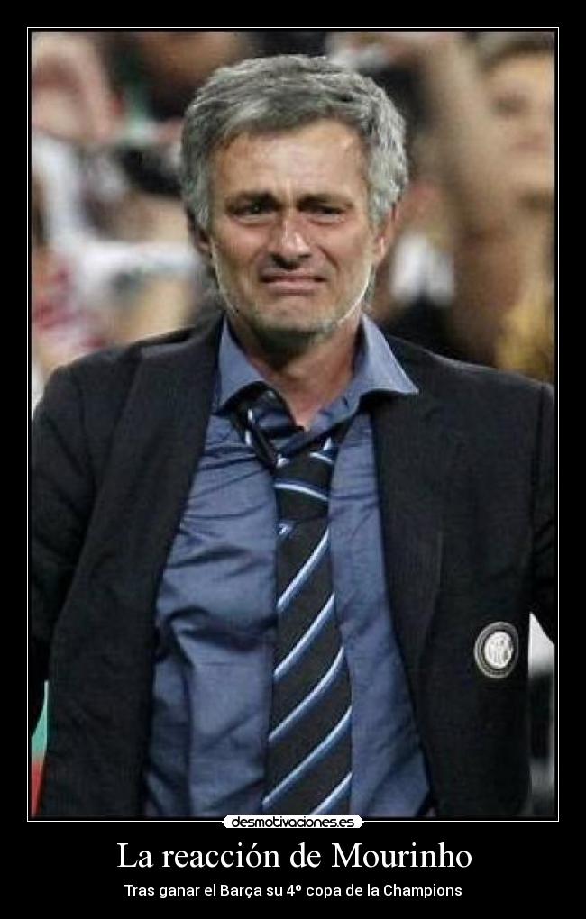 La reacción de Mourinho - Tras ganar el Barça su 4º copa de la Champions