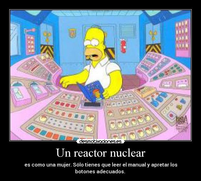 Un reactor nuclear - es como una mujer. Sólo tienes que leer el manual y apretar los botones adecuados. 