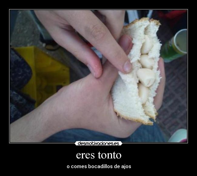 eres tonto - o comes bocadillos de ajos