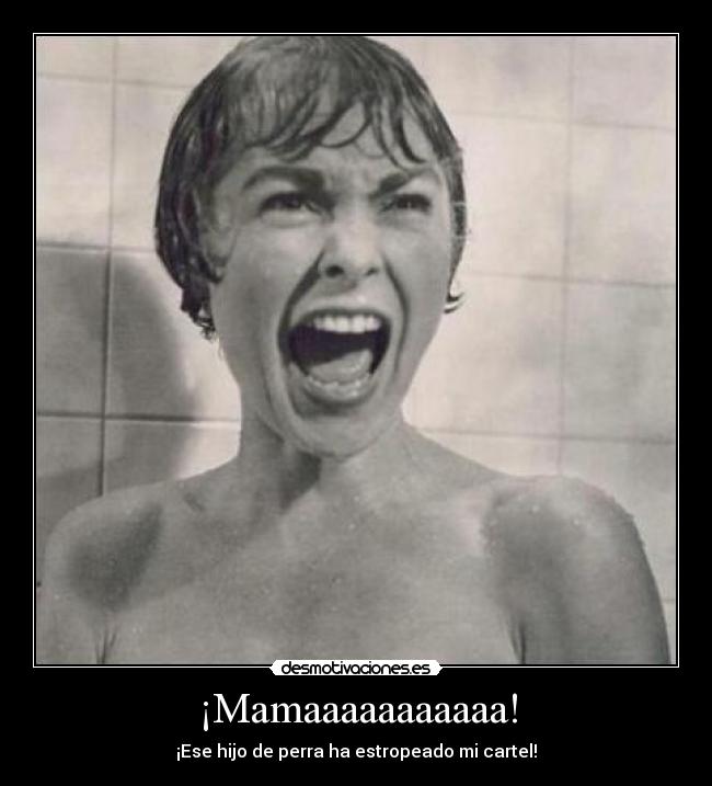 ¡Mamaaaaaaaaaaa! - ¡Ese hijo de perra ha estropeado mi cartel!