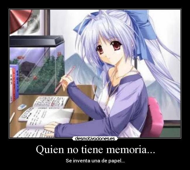 Quien no tiene memoria... - Se inventa una de papel...