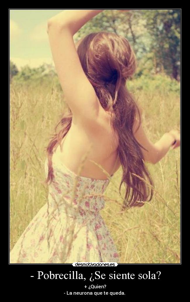 - Pobrecilla, ¿Se siente sola? - 