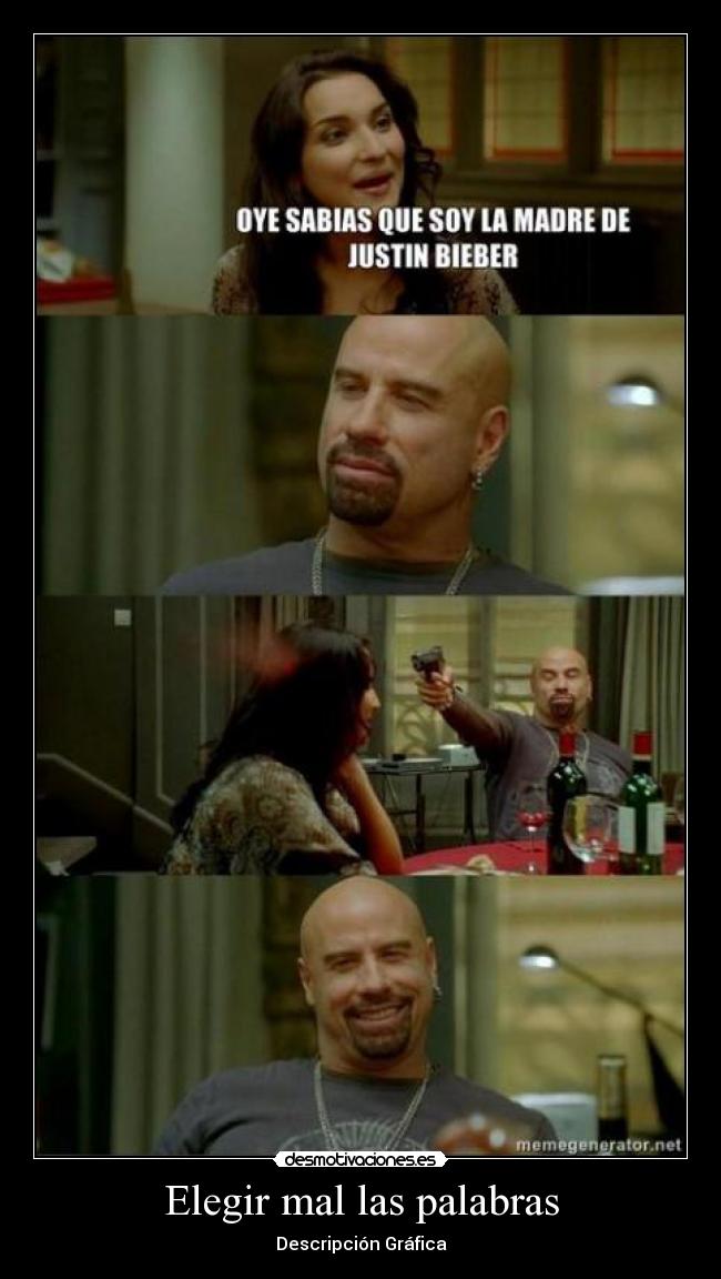 carteles mal palabras justin bieber gayber elegir casa tia madre cocina lampara vino desmotivaciones