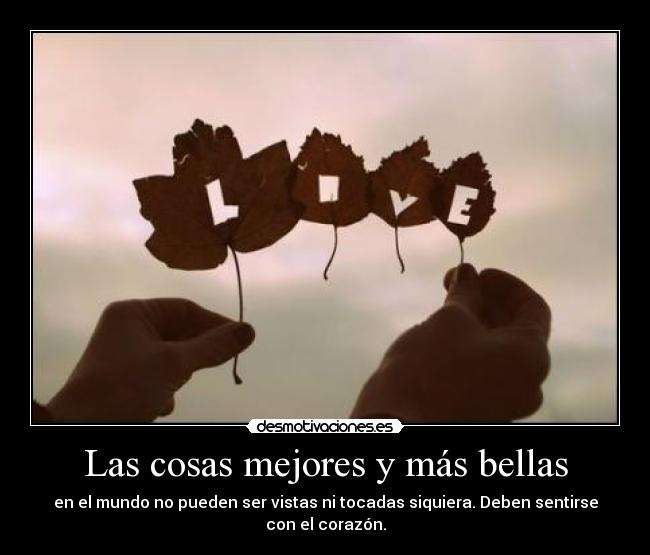 Las cosas mejores y más bellas - en el mundo no pueden ser vistas ni tocadas siquiera. Deben sentirse con el corazón.