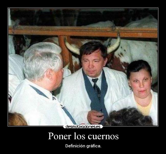 Poner los cuernos - Definición gráfica.