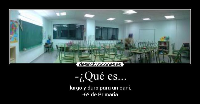 -¿Qué es... - largo y duro para un cani.
-6º de Primaria