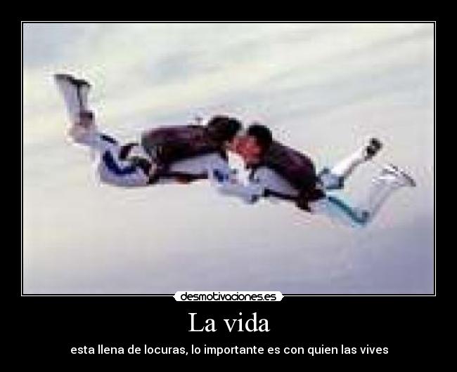 La vida - esta llena de locuras, lo importante es con quien las vives