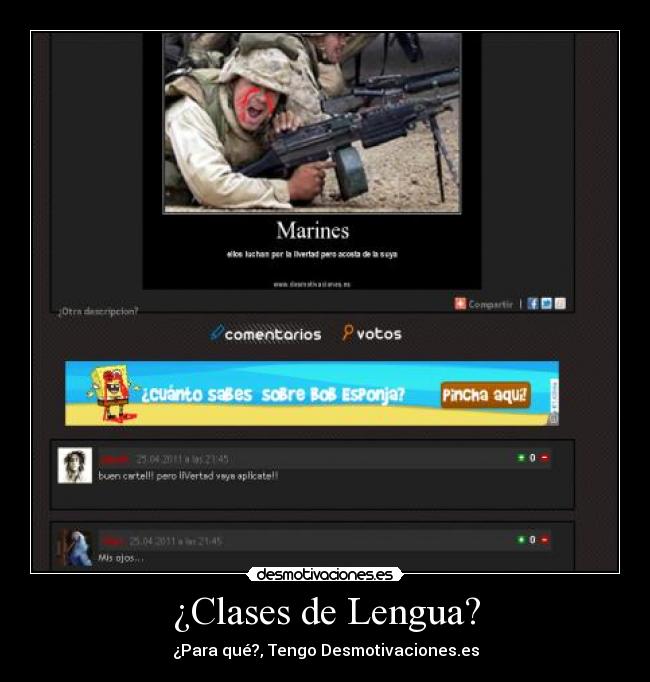 ¿Clases de Lengua? - ¿Para qué?, Tengo Desmotivaciones.es