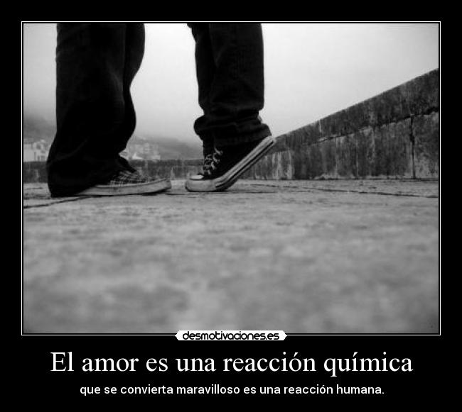 El amor es una reacción química - que se convierta maravilloso es una reacción humana.