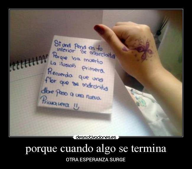 porque cuando algo se termina -